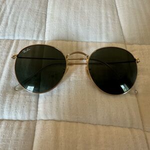 Ray-Ban Icons 53mm Retro Round Sunglasses - Gold/Green
